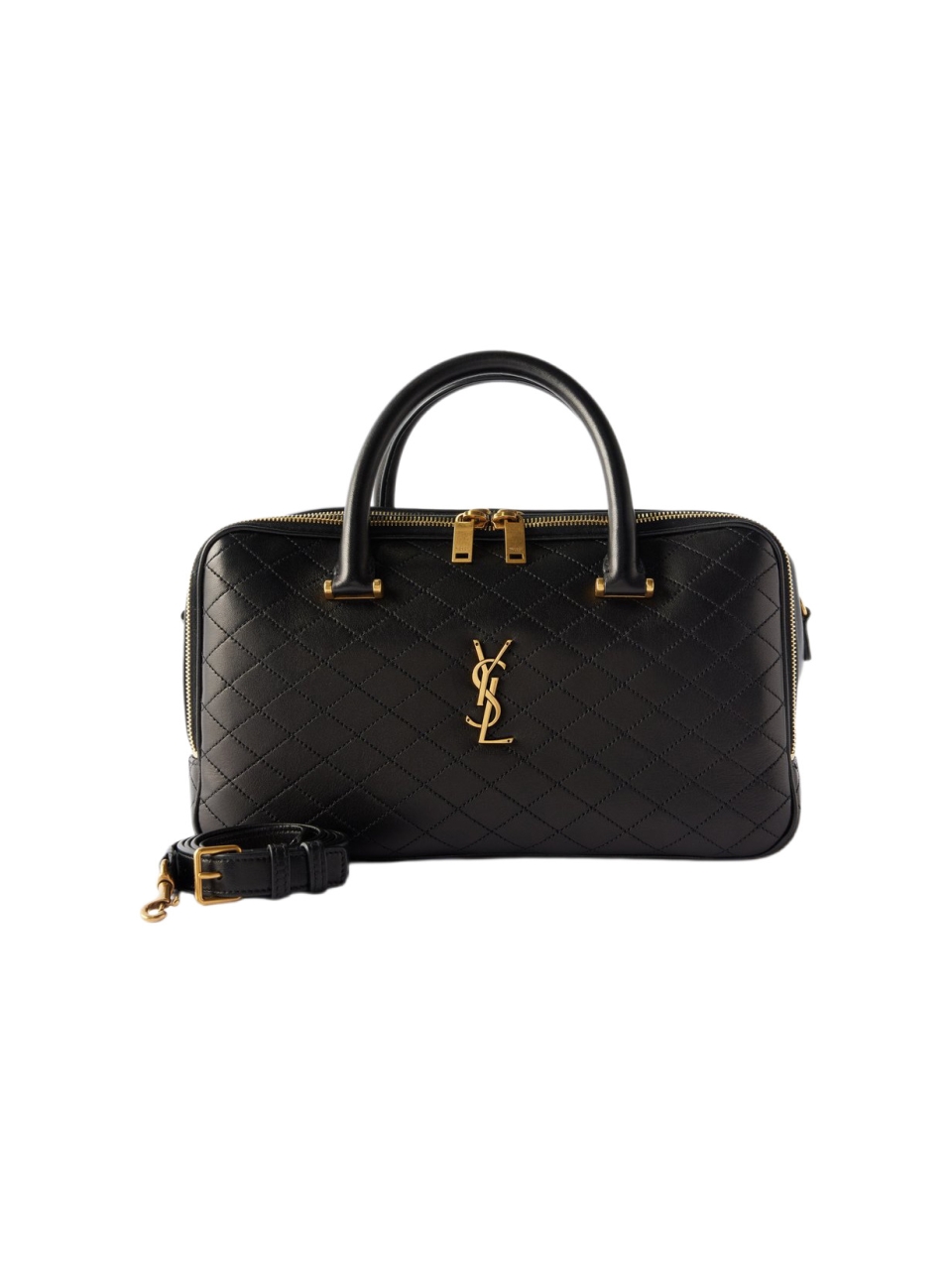 Стеганая кожаная спортивная сумка Yves Saint Laurent Lyia